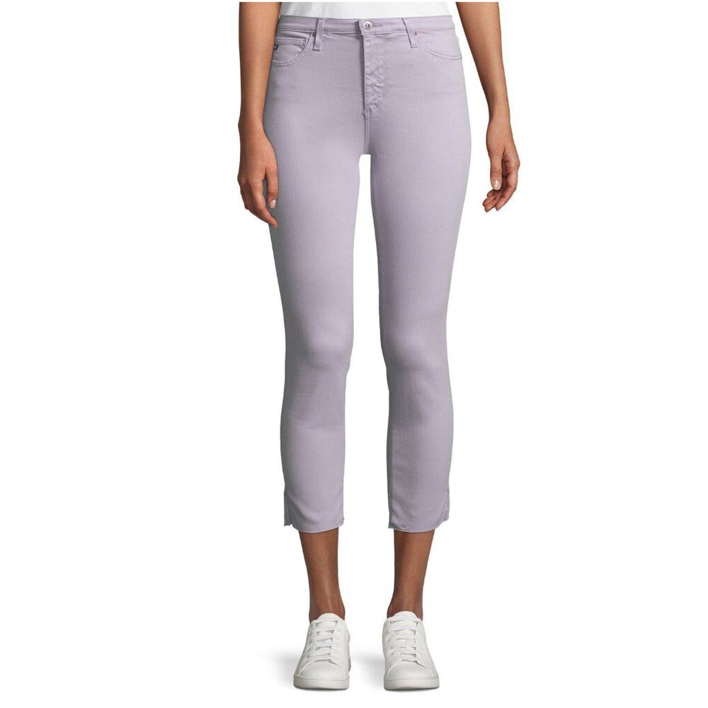 AG Adriano Goldschmied Prima Cropped Cigarette Skinny Jeans, Lavender, Size 31